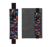 HHGFASD Black Wrapped Ribbons Pattern PVC Leather Pencil case Bookmark 2-in-1 Anti Slip Storage Essential for Travel Accounts