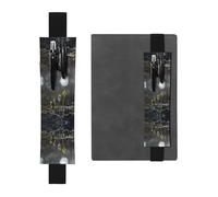 HHGFASD Black Young Sprouts in The Rainy Season Pattern PVC Leather Pencil case Bookmark 2-in-1 Anti Slip Storage Essential for Travel Accounts