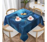 HHGFASD Blue Aurora Tile Pattern Square Decorative Tablecloth 60"x60" Waterproof, Wrinkle-Resistant, Reusable for Coffee Shops, Buffet, Picnics, Weddings, Parties