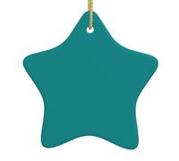 HHGFASD bright green Pattern Christmas Ceramic Star Pendant Festive and Creative Decoration Easy to hang