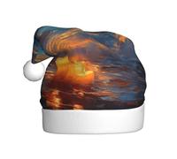 HHGFASD Candlelight on the Beach Pattern Christmas Hat for Adult material is soft and lightweight