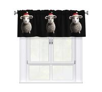 HHGFASD Christmas grey little sheep Pattern Curtain Valance 54x18in for Kitchen, Bathroom, Laundry Room, and Studio Decor