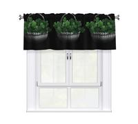 HHGFASD Clover in a bamboo basket Pattern Curtain Valance 54x18in for Kitchen, Bathroom, Laundry Room, and Studio Decor