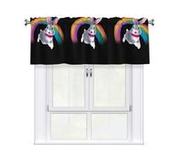 HHGFASD Crossing the rainbow Pattern Curtain Valance 54x18in for Kitchen, Bathroom, Laundry Room, and Studio Decor