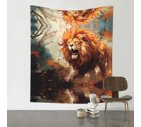 HHGFASD Decoration Tapestry 60x51in The angry lion. Pattern Soft, Durable, Skin Friendly, Lightweight Wall Hanging for Indoor & Outdoor Use