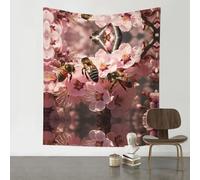 HHGFASD Decoration Tapestry 60x51in The hard-working bee. Pattern Soft, Durable, Skin Friendly, Lightweight Wall Hanging for Indoor & Outdoor Use