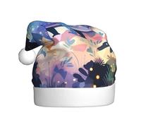 HHGFASD Dinosaurs in the starry sky Pattern Christmas Hat for Adult material is soft and lightweight
