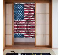 HHGFASD Door curtain 34x56in American Flag Pattern good drape light-blocking and dust-proof suitable for offices and restaurants