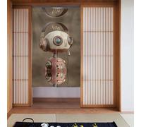 HHGFASD Door curtain 34x56in Robot listening to music Pattern good drape light-blocking and dust-proof suitable for offices and restaurants