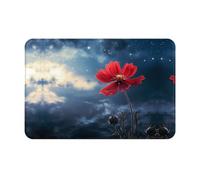 HHGFASD Doormat floor mat 16x24in Little red flower under the sky Pattern water-absorbent Anti-slip, for front doors, entrances, and bathrooms