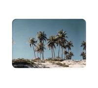 HHGFASD Doormat floor mat 16x24in Palm trees by the sea Pattern water-absorbent Anti-slip, for front doors, entrances, and bathrooms