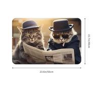 HHGFASD Doormat floor mat 16x24in The two cool cats. Pattern water-absorbent Anti-slip, for front doors, entrances, and bathrooms