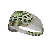 HHGFASD Extra Large Lotus Seed Pattern Elastic Exercise Headband Sports Head Tie for Men and Women, Soft, Quick-Dry