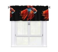 HHGFASD fish with a sad heart Pattern Curtain Valance 54x18in for Kitchen, Bathroom, Laundry Room, and Studio Decor
