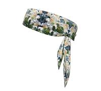 HHGFASD Flowering Lilies Pattern Sports Head Tie Headband for Men and Women, Soft & Breathable Moisture Wicking Athletic