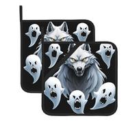 HHGFASD Ghost leader Pattern Square heat-proof pot holders (set of two) 8x8 in : Quality fabrics, Anti-scalding and easy to clean
