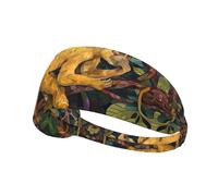 HHGFASD Golden Monkey Climbs Vine Pattern Elastic Exercise Headband Sports Head Tie for Men and Women, Soft, Quick-Dry