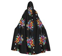HHGFASD Halloween adult hooded cape Bloom at will Pattern comfortable and soft with large brim suitable for dances parties and gatheringss