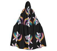 HHGFASD Halloween adult hooded cape Crossing the rainbow Pattern comfortable and soft with large brim suitable for dances parties and gatheringss