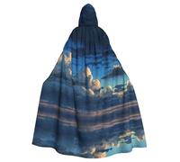 HHGFASD Halloween adult hooded cape Crying dark clouds Pattern comfortable and soft with large brim suitable for dances parties and gatheringss