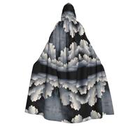 HHGFASD Halloween adult hooded cape Dark clouds Pattern comfortable and soft with large brim suitable for dances parties and gatheringss