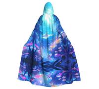 HHGFASD Halloween adult hooded cape Fantastic undersea adventure Pattern comfortable and soft with large brim suitable for dances parties and gatheringss