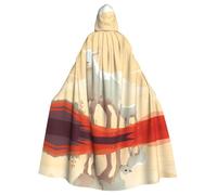 HHGFASD Halloween adult hooded cape flock of sheep Pattern comfortable and soft with large brim suitable for dances parties and gatheringss
