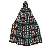 HHGFASD Halloween adult hooded cape Liquid Octopus Pattern comfortable and soft with large brim suitable for dances parties and gatheringss