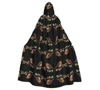 HHGFASD Halloween adult hooded cape Little Robin Pattern comfortable and soft with large brim suitable for dances parties and gatheringss