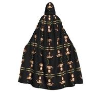 HHGFASD Halloween adult hooded cape Naughty Monkey Pattern comfortable and soft with large brim suitable for dances parties and gatheringss