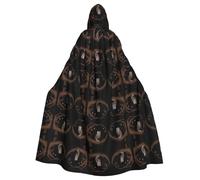 HHGFASD Halloween adult hooded cape Owl under the starry sky Pattern comfortable and soft with large brim suitable for dances parties and gatheringss