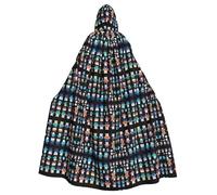 HHGFASD Halloween adult hooded cape Pixel Bear Riot Pattern comfortable and soft with large brim suitable for dances parties and gatheringss