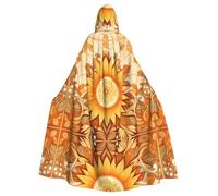HHGFASD Halloween adult hooded cape Simple Sunflowers Pattern comfortable and soft with large brim suitable for dances parties and gatheringss