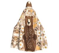 HHGFASD Halloween adult hooded cape Sitting Bear Pattern comfortable and soft with large brim suitable for dances parties and gatheringss