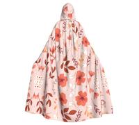 HHGFASD Halloween adult hooded cape small crushed flower Pattern comfortable and soft with large brim suitable for dances parties and gatheringss