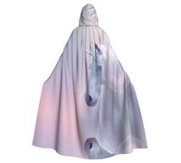 HHGFASD Halloween adult hooded cape Solid background unicorn Pattern comfortable and soft with large brim suitable for dances parties and gatheringss