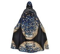 HHGFASD Halloween adult hooded cape Stars on a Plate Pattern comfortable and soft with large brim suitable for dances parties and gatheringss