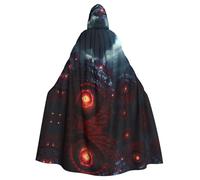 HHGFASD Halloween adult hooded cape The Devil's Eye. Pattern comfortable and soft with large brim suitable for dances parties and gatheringss