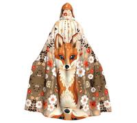 HHGFASD Halloween adult hooded cape The Fox in the Bush Pattern comfortable and soft with large brim suitable for dances parties and gatheringss