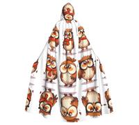 HHGFASD Halloween adult hooded cape The Learned Owl Pattern comfortable and soft with large brim suitable for dances parties and gatheringss