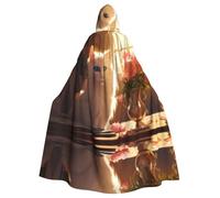 HHGFASD Halloween adult hooded cape Tibetan long-haired cat Pattern comfortable and soft with large brim suitable for dances parties and gatheringss