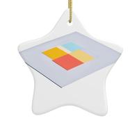 HHGFASD Hanging thinking Pattern Christmas Ceramic Star Pendant Festive and Creative Decoration Easy to hang