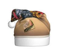 HHGFASD Happiness in an envelope Pattern Christmas Hat for Adult material is soft and lightweight