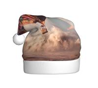 HHGFASD Hot air balloon taking off Pattern Christmas Hat for Adult material is soft and lightweight