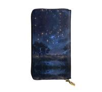 HHGFASD Leather Long Clutch Wallet Constellations in The Stars Pattern Comfortable and Lightweight Zipper Closure for Storing Coins and Credit Cards.