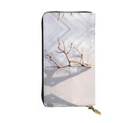HHGFASD Leather Long Clutch Wallet Dead Branches on The Snow Pattern Comfortable and Lightweight Zipper Closure for Storing Coins and Credit Cards.