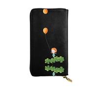 HHGFASD Leather Long Clutch Wallet Kids Chasing Balloons Pattern Comfortable and Lightweight Zipper Closure for Storing Coins and Credit Cards.