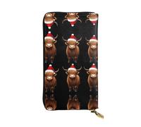 HHGFASD Leather Long Clutch Wallet Merry Christmas Pattern Comfortable and Lightweight Zipper Closure for Storing Coins and Credit Cards.