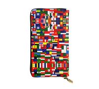 HHGFASD Leather Long Clutch Wallet National Flag Collection Pattern Comfortable and Lightweight Zipper Closure for Storing Coins and Credit Cards.