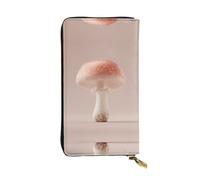 HHGFASD Leather Long Clutch Wallet Shy Mushroom Pattern Comfortable and Lightweight Zipper Closure for Storing Coins and Credit Cards.